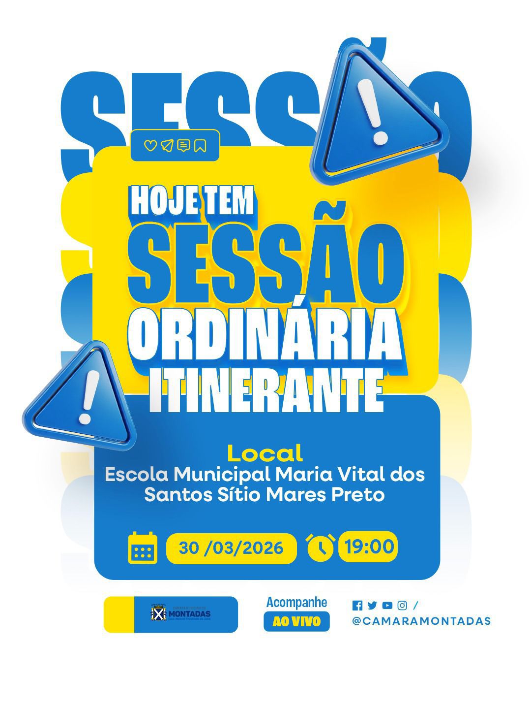 Câmara de Montadas realiza Sessão Ordinária Itinerante nesta segunda-feira (30)