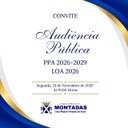 Câmara Municipal de Montadas realizará Audiência Pública para apresentação do PPA 2026–2029 e da LOA 2026