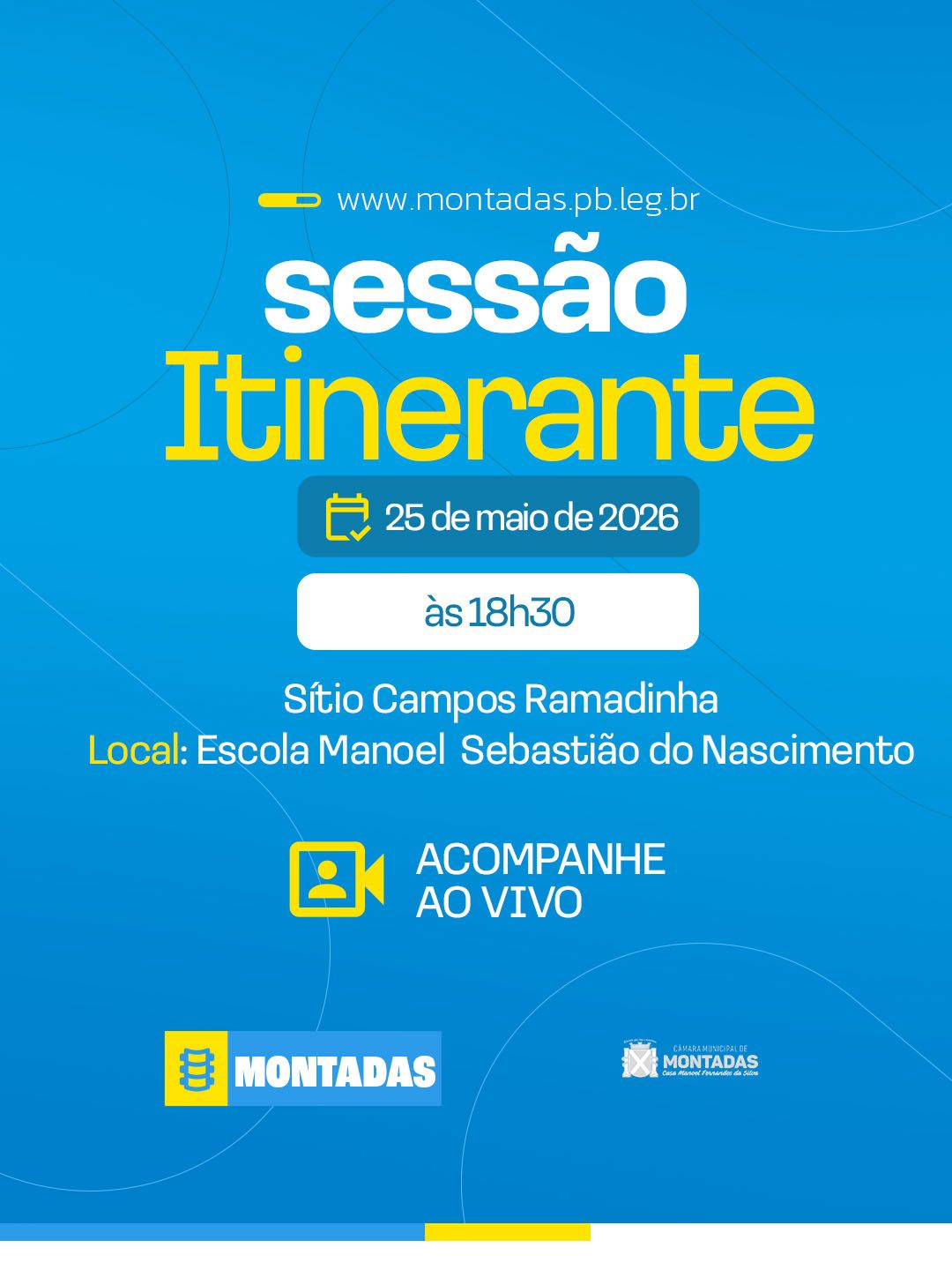 Câmara Municipal de Montadas realizará Sessão Itinerante no Sítio Campos Ramadinha